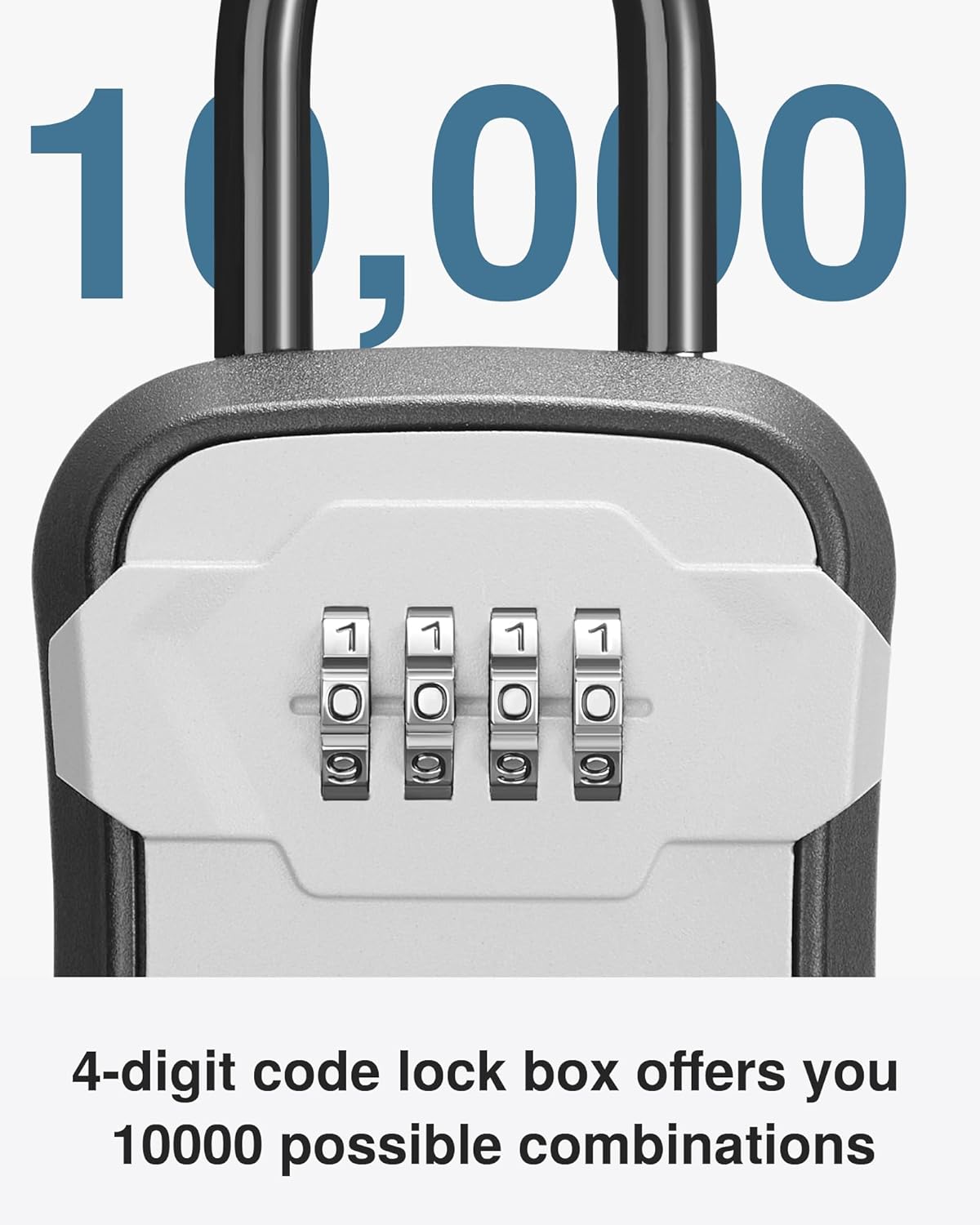 Key Lock Box Wall Mount &#x26; Portable Combination Lockbox with Resettable Code, Security Lockbox for Outside House Keys, Apartment Realtors Spare Keys Storage