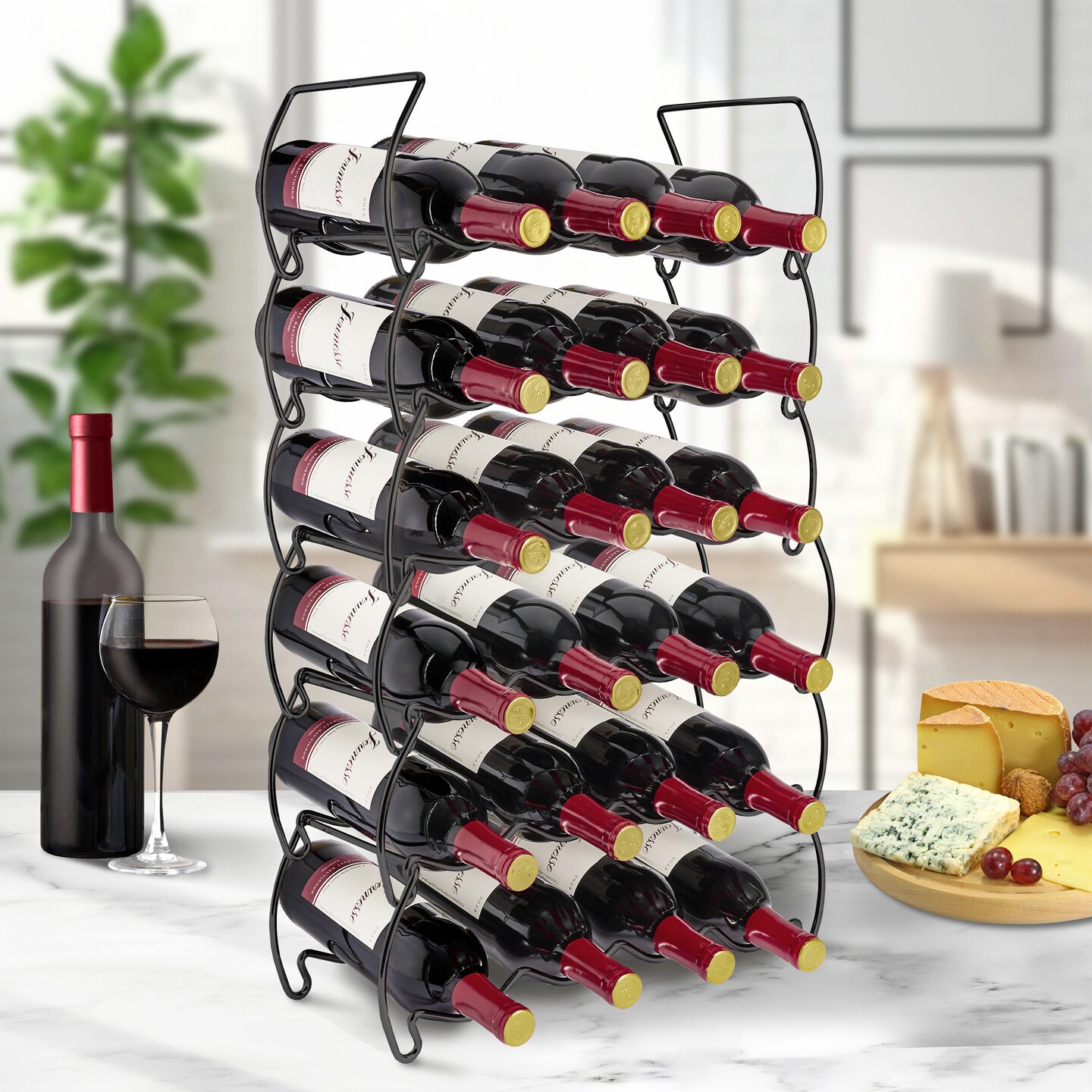 Sorbus Tiered Classic Style Stackable Wine Rack - Perfect for Bar, Wine Cellar, Basement, Cabinet, Pantry, etc
