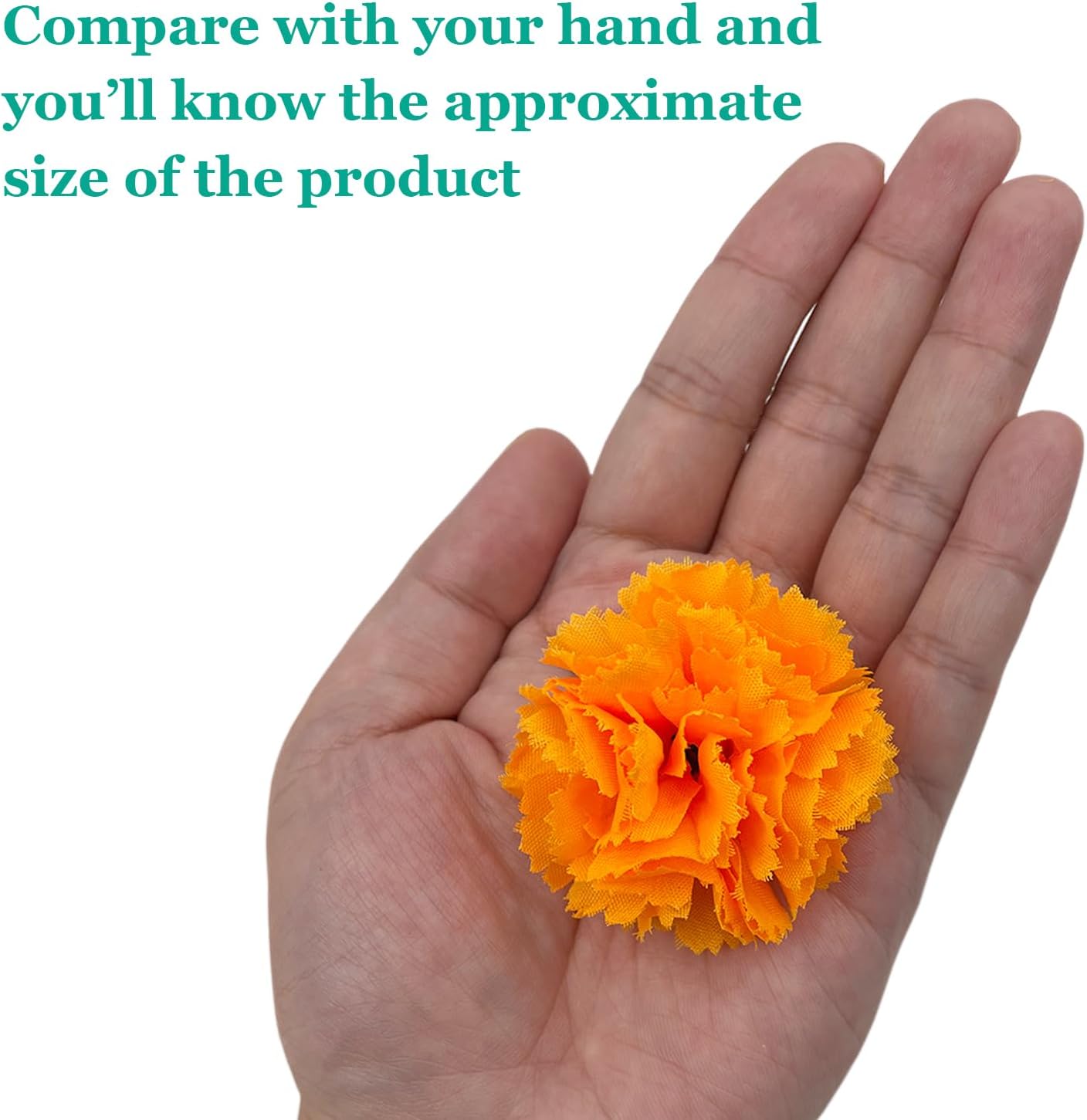 50Pcs Artificial Marigold Flowers(Orange 50pcs - 2'')2"D x 8"W x 5"H