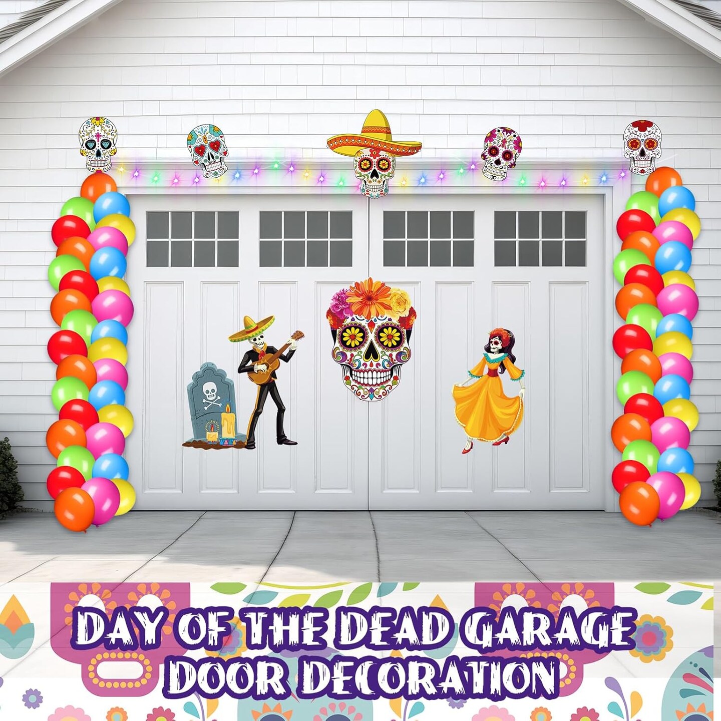 94 Pcs Day of The Dead Trunk or Treat Car Decoration