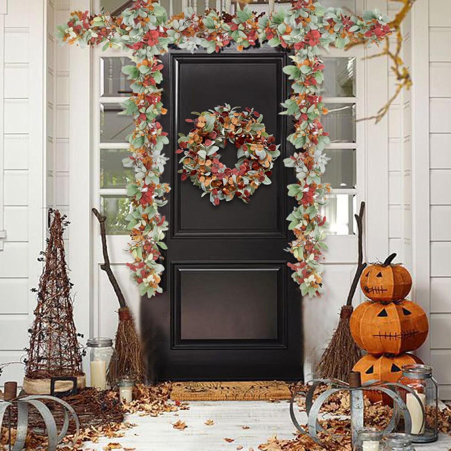 Artificial Fall Wreath(14 x 13 x 2 inches)