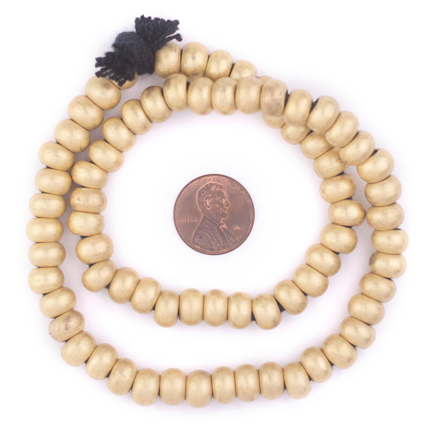 The Bead Chest Brass Padre Beads 9mm, Full Strand of Quality Metal Spacers for DIY Jewelry Design