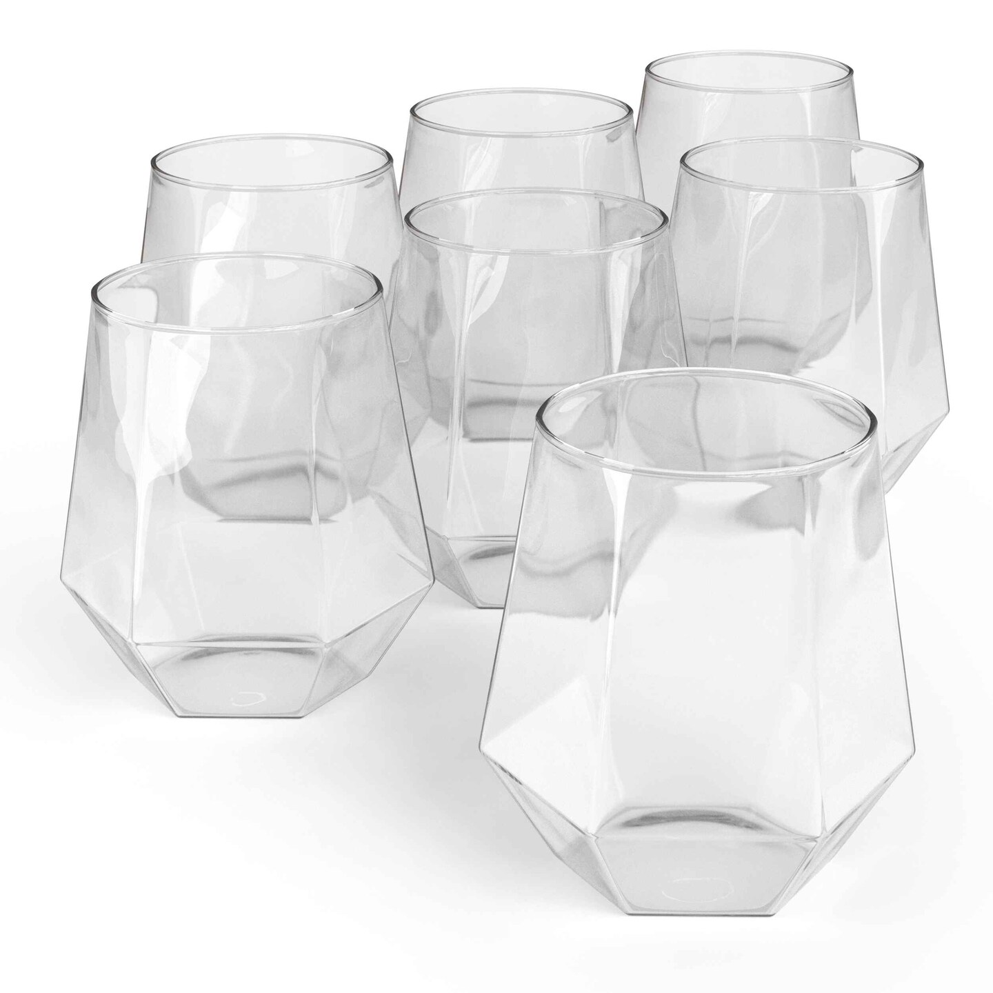 Exquisite Plastic Stemless Wine Glasses Disposable Wine Glasses 12 Oz Elegant Plastic Cups Reusable Durable Party Cups Disposable Cocktail Glass For Weddings & Events