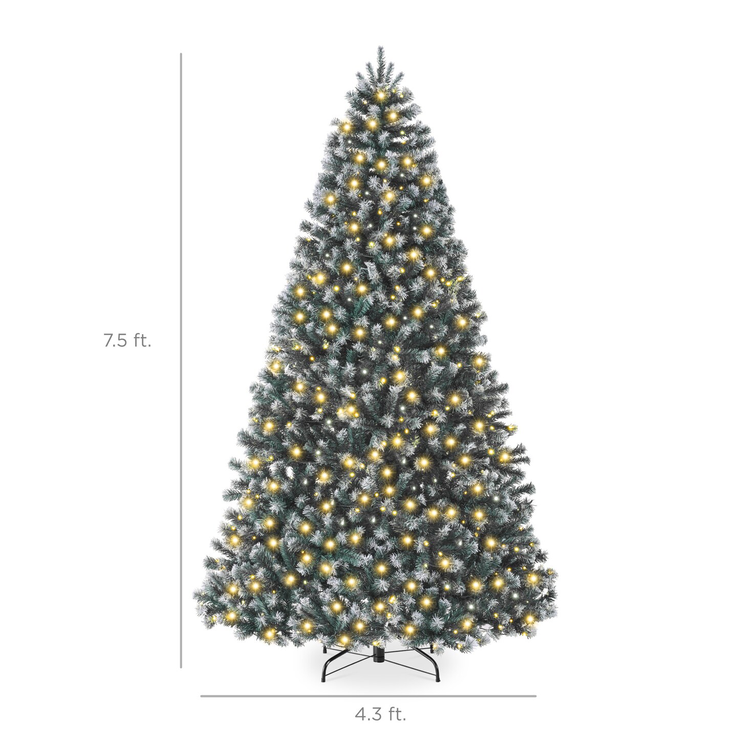 Best Choice Products Artificial Frosted Christmas Tree, Premium Pre-Lit Spruce Design, Dense Branches &#x2013; Blue Spruce