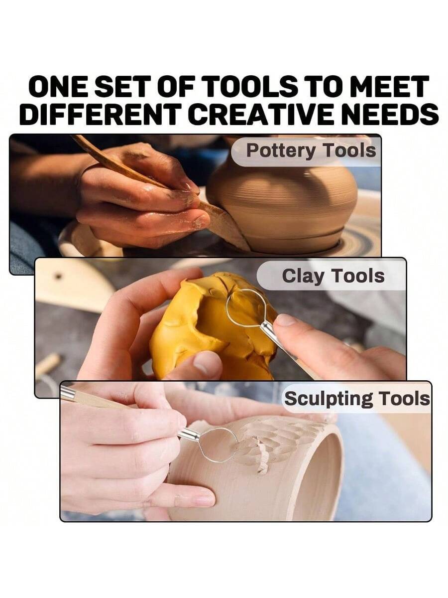 Clay Tools 23 PCS, Clay Sculpting Dry Clay Tools Pottery Tools Set