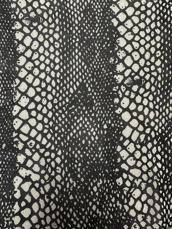 Black and White Reptile Print Stretch Mesh Fabric By the Yard