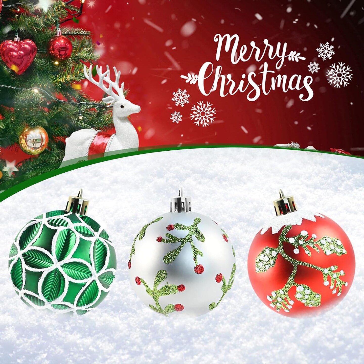 16PCS Christmas Balls Ornaments