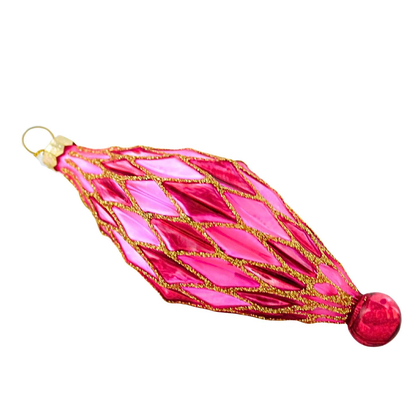 Cody Foster 4.5 Inch Midcentury Diamonds Small Christmas Tree Ornament , Christmas Decor Waffle Honeycomb Drop