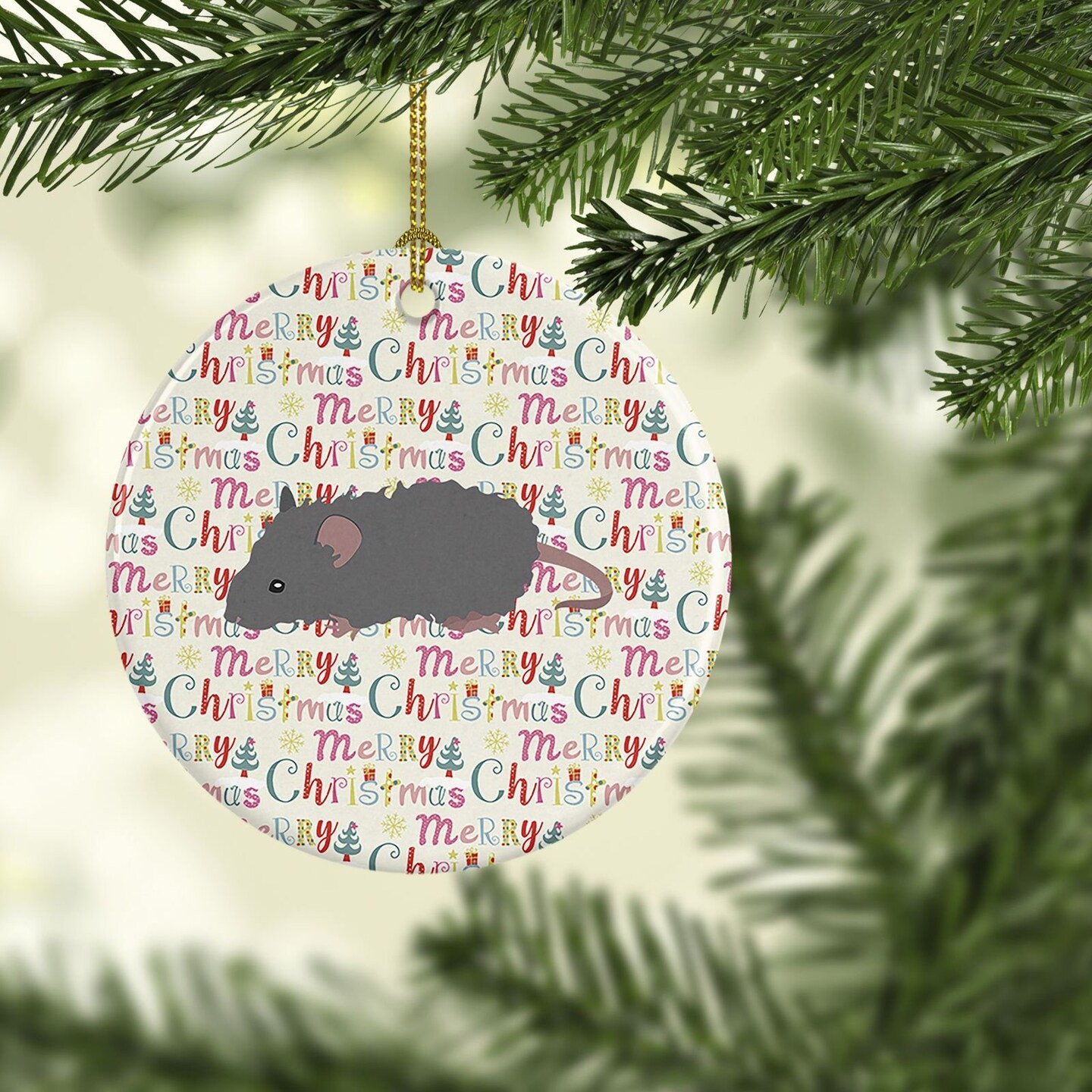 Edge Collections - 2.80" X 0.15" - Multicolor - Australian Long Coated Mouse Christmas - 1 Piece