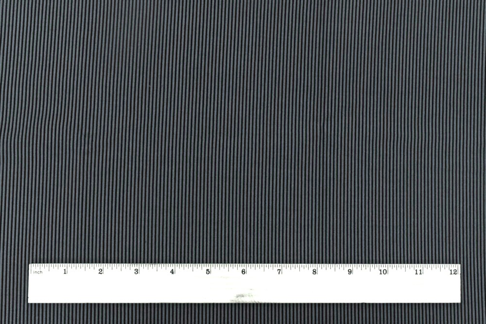 Gray-Black Famous Maker Stripe Jacquard Stretch Double Knit yoga Fabric By the Yard