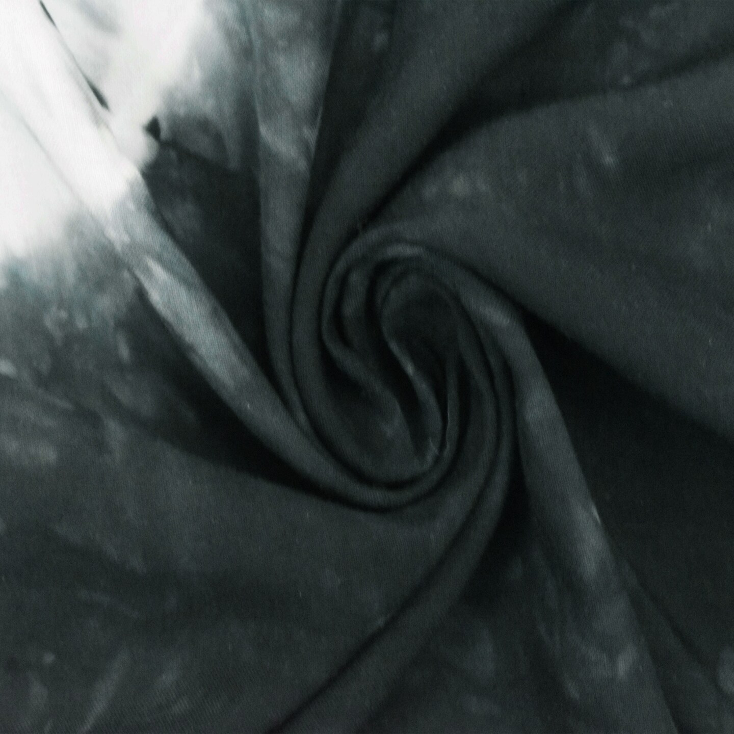 Black-Gray-White Famous Designer Tie Dye Printed Rayon Challis Fabric By the Yard
