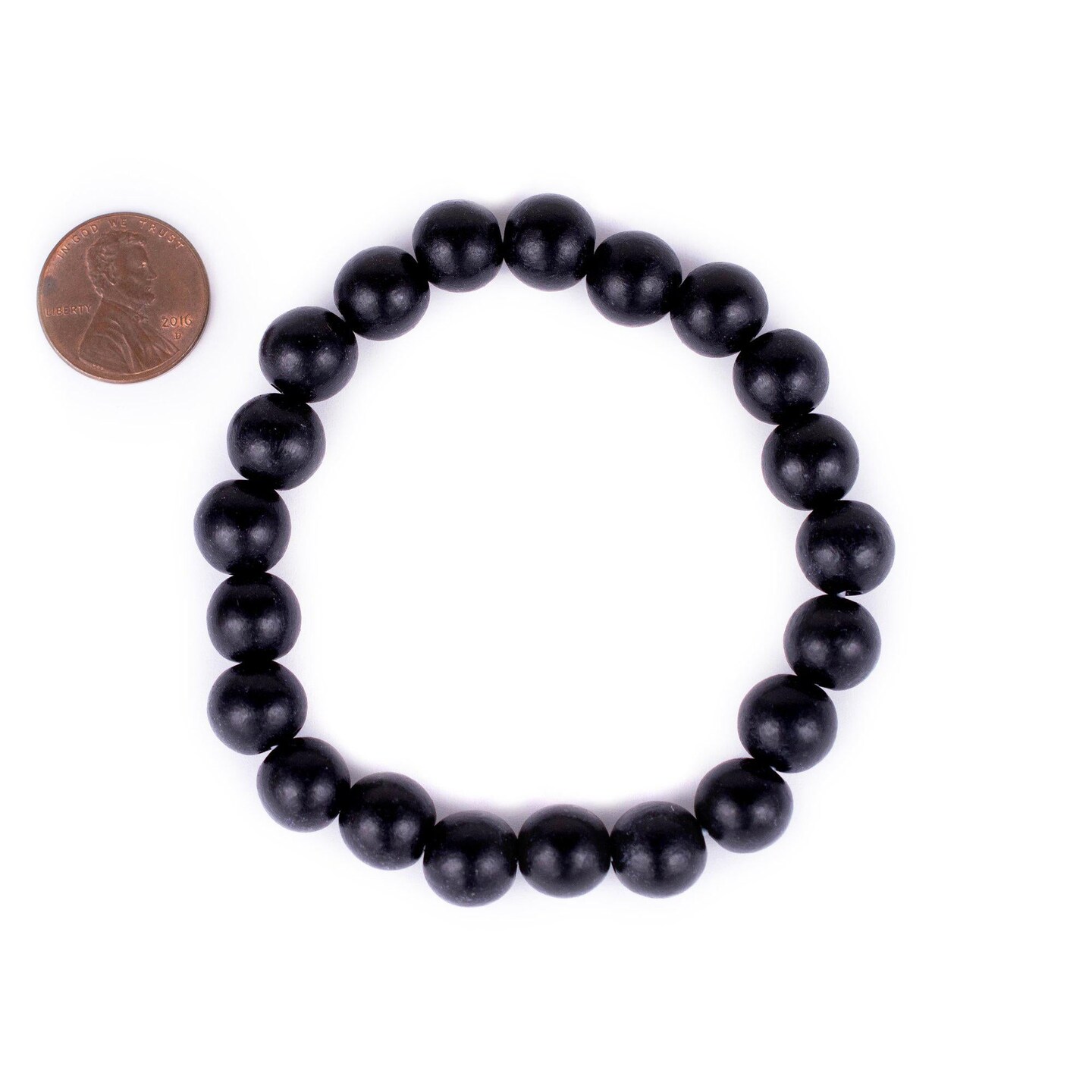 The Bead Chest Wood Stretch Bracelet, Black - Stackable Beaded Jewelry, Unisex for Men &#x26; Women