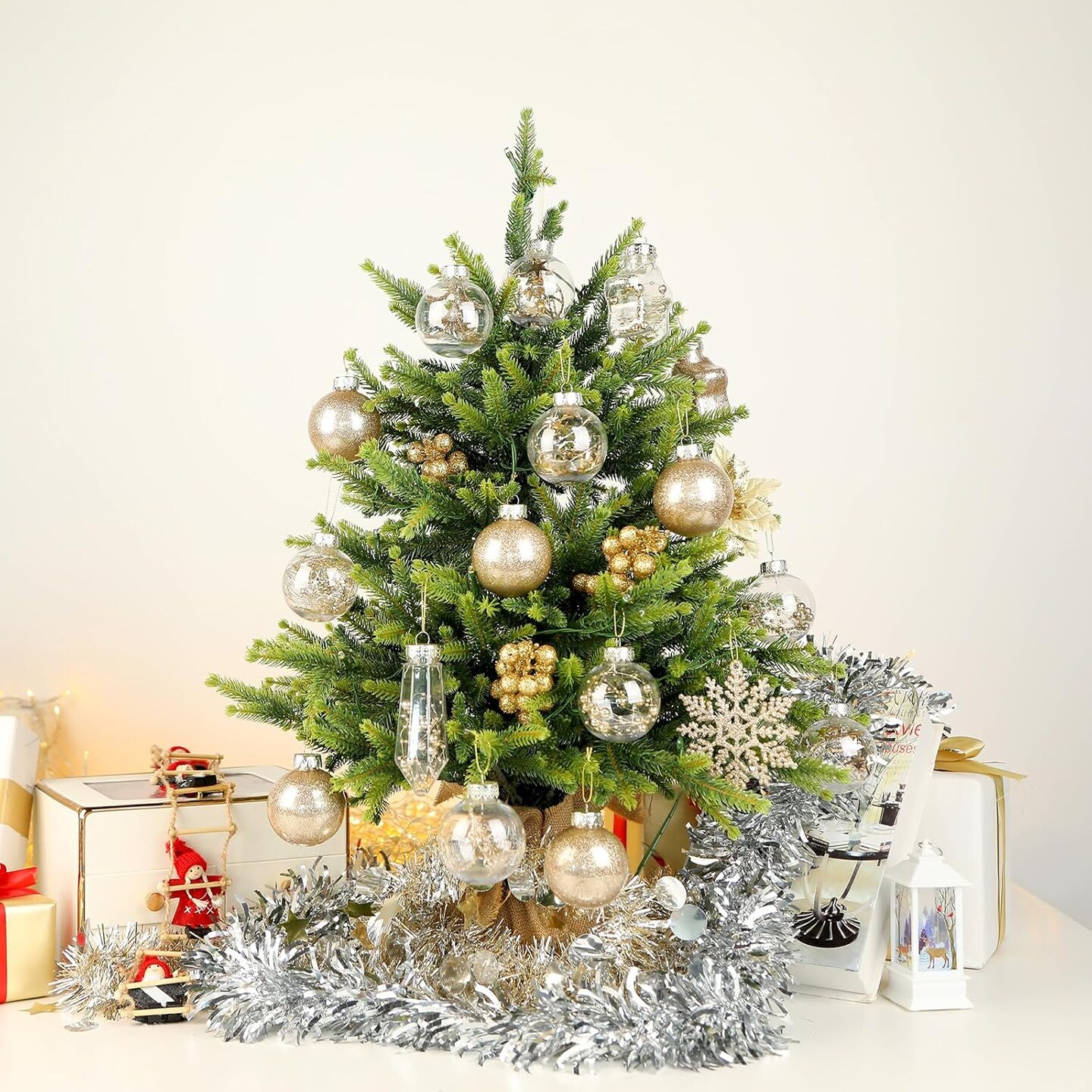 86PCS Christmas Tree Ball Ornaments Clear Set (Champagne) - 14.69 x 7.32 x 9.53 inches