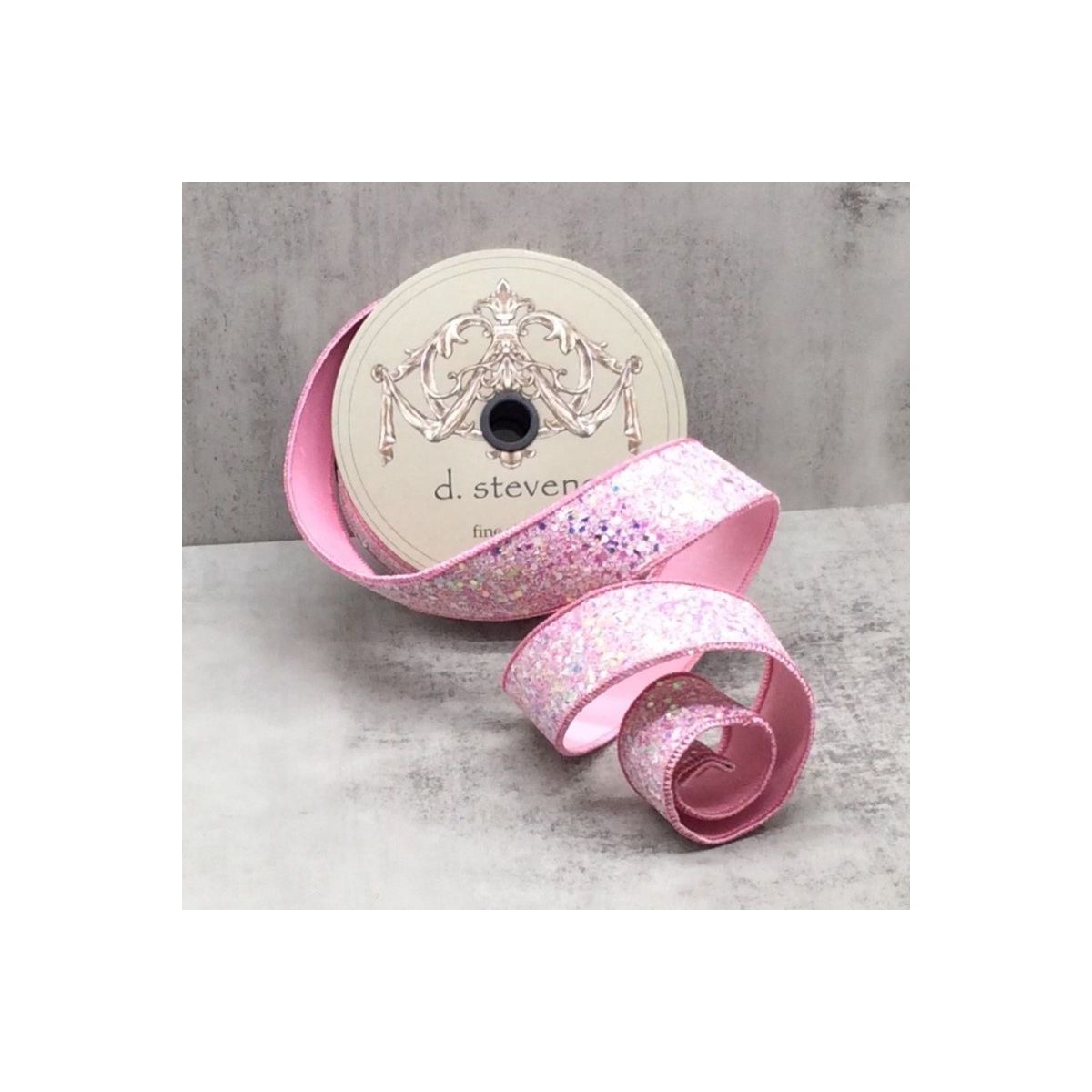 1.5&#x22; Sugar Plum Glitter Ribbon: Cotton Candy Pink (10 Yards)