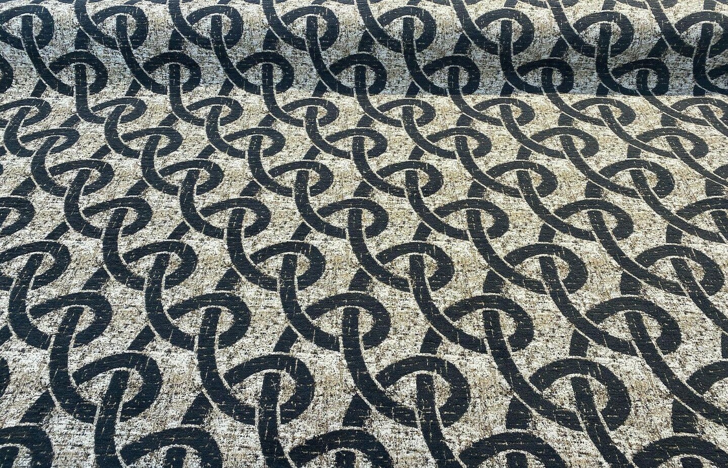 1 Yard Upholstery Chenille Fabric Chain Links Slate Barrow 100% Polyester 58 Inch Width