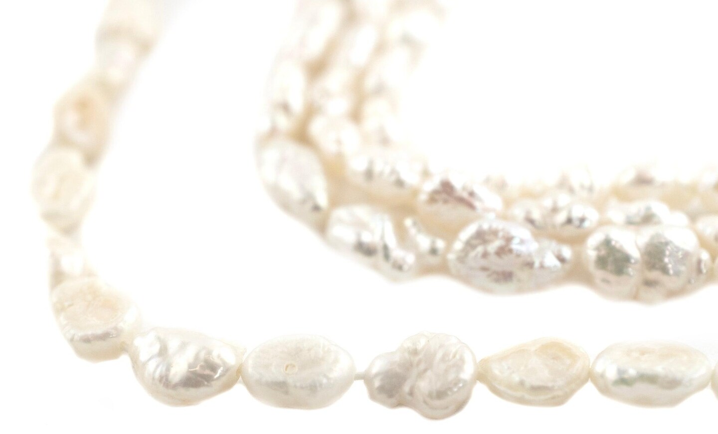The Bead Chest Vintage Japanese Rice Pearl Beads: Authentic Craft Beading Supplies | White | Full Strand