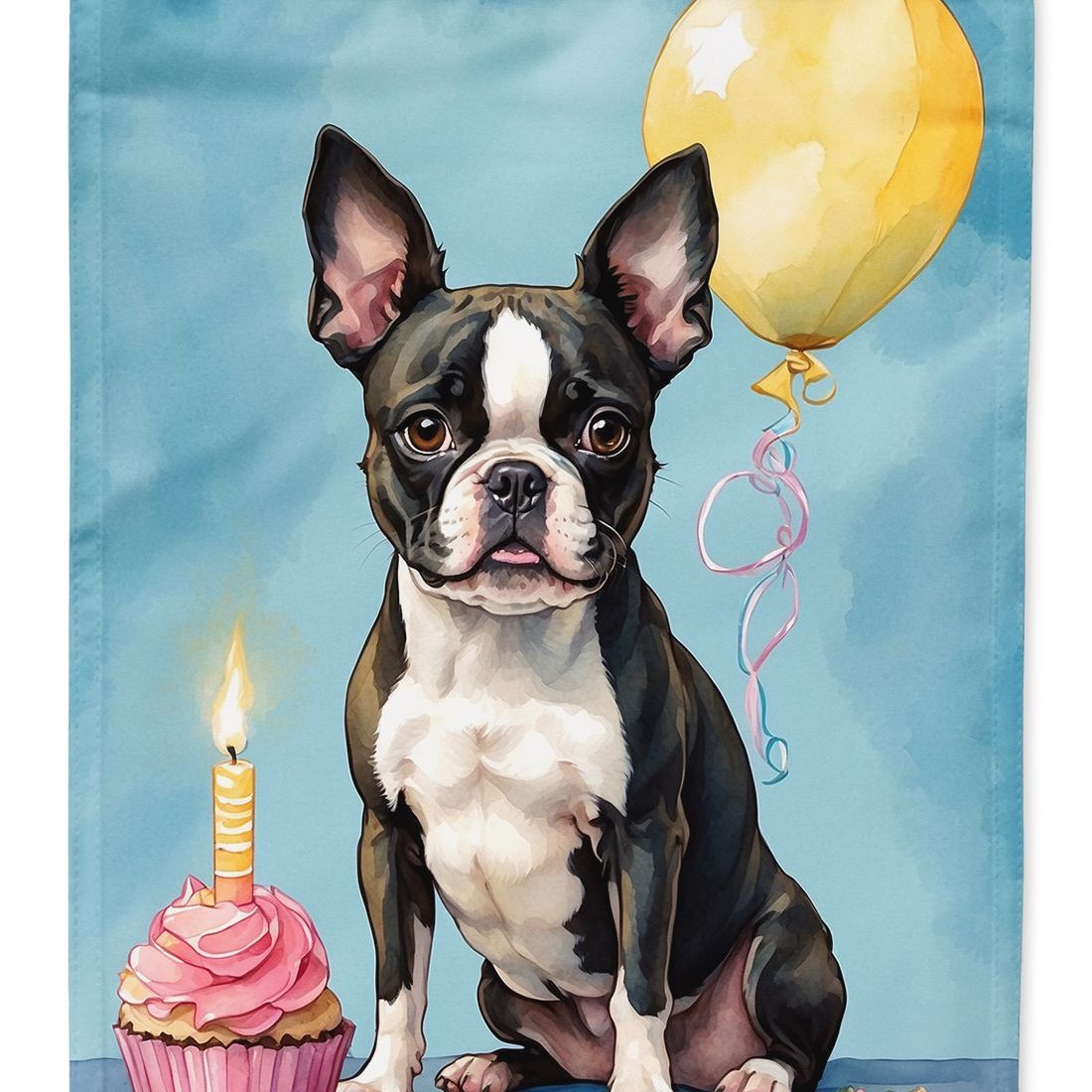 Edge Collections - 28" X 40" - Multicolor - Boston Terrier Happy Birthday Large - 1 Piece