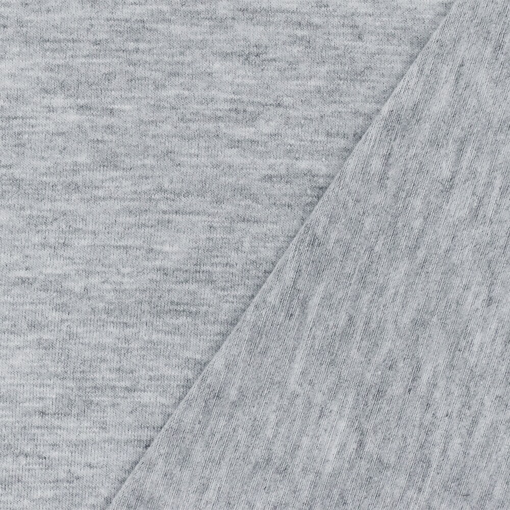 Light Heather Gray Stretch Poly Blend Jersey Knit Fabric By the Yard