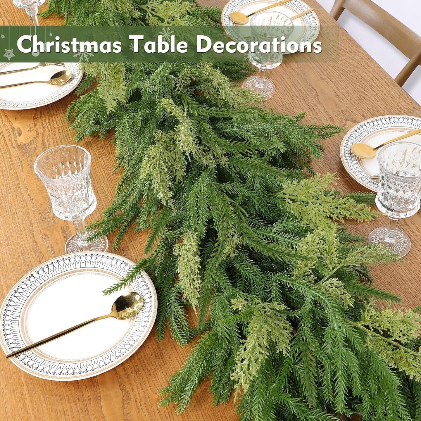 6 Ft by 10 Inch Christmas Garland with Lights (Green)