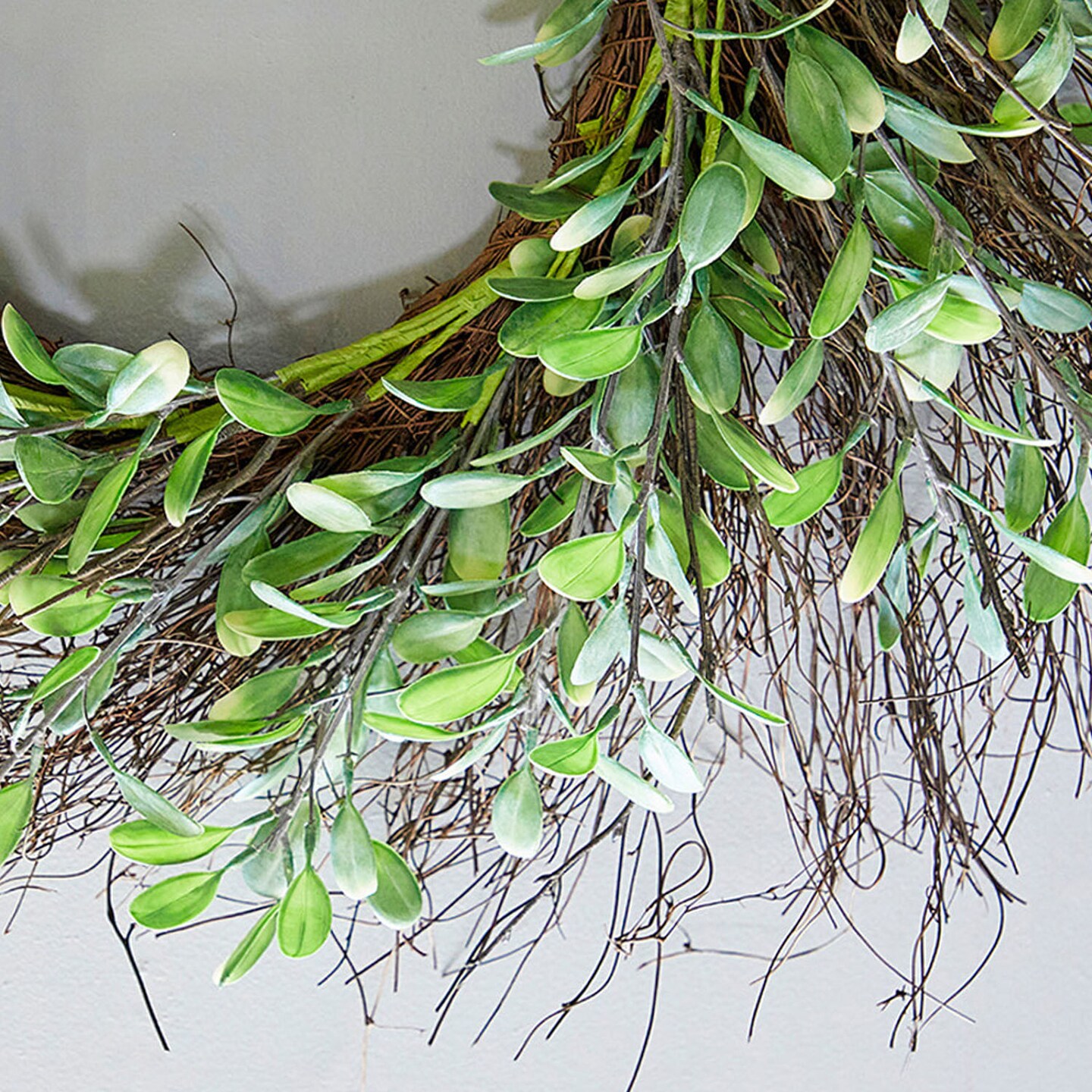 24" Olive Twig Wreath Elegant Greenery Accent for Modern & Rustic Home Decor