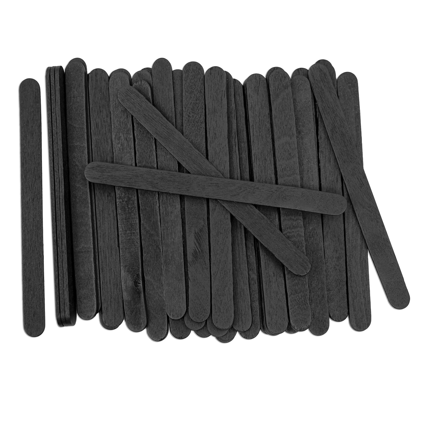 CraftySticks Colored Wood Craft Sticks 4.5 Inch, Red Orange Yellow Green Blue Purple White Black Pink Brown Popsicle Sticks