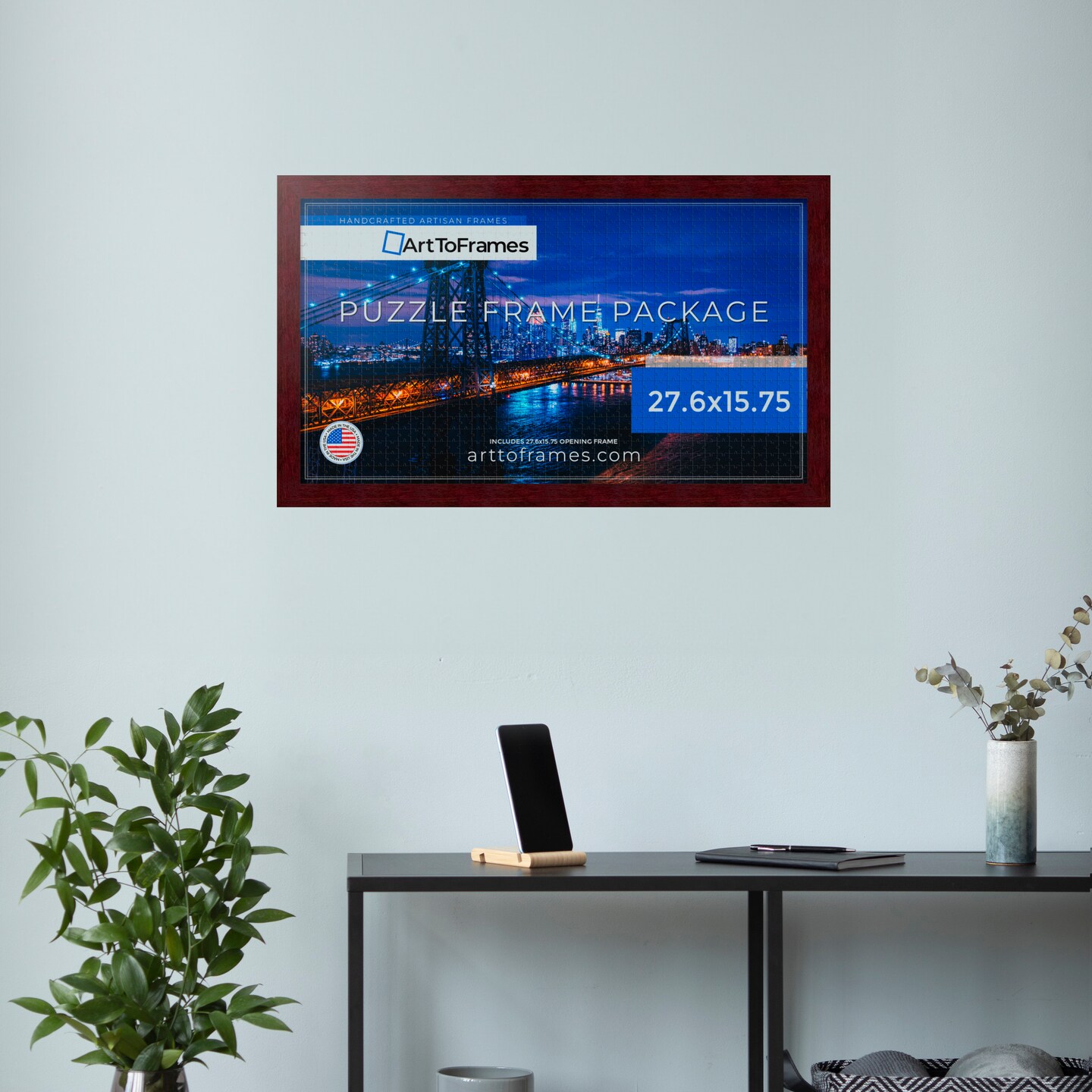 ArtToFrames 27.6x15.75 INCH / 70x40 CM Puzzle Frame for 100 piece Puzzles.This 1.25 Inch Custom MDF Frame for Puzzles Comes with Economy Acrylic, Available in Multiple Colors