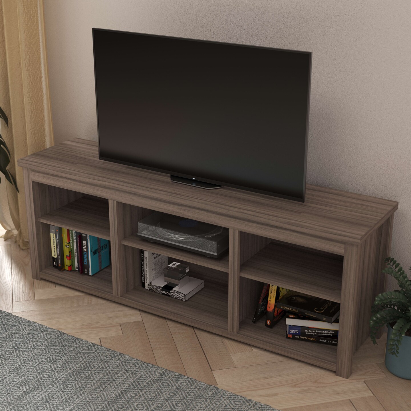 Merrick Lane Fincastle 6 Cubby 65" TV Stand for up to 80" TV's