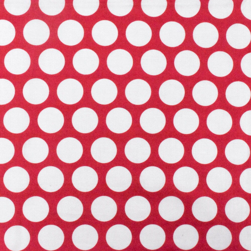 Lipstick Pink-Ivory Dot Printed Cotton Lawn Woven Fabric By the Yard