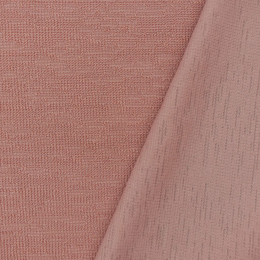 Pink Poly Stretch Spandex Semi-Sheer Slubbed Texture Back Knit Fabric By the Yard