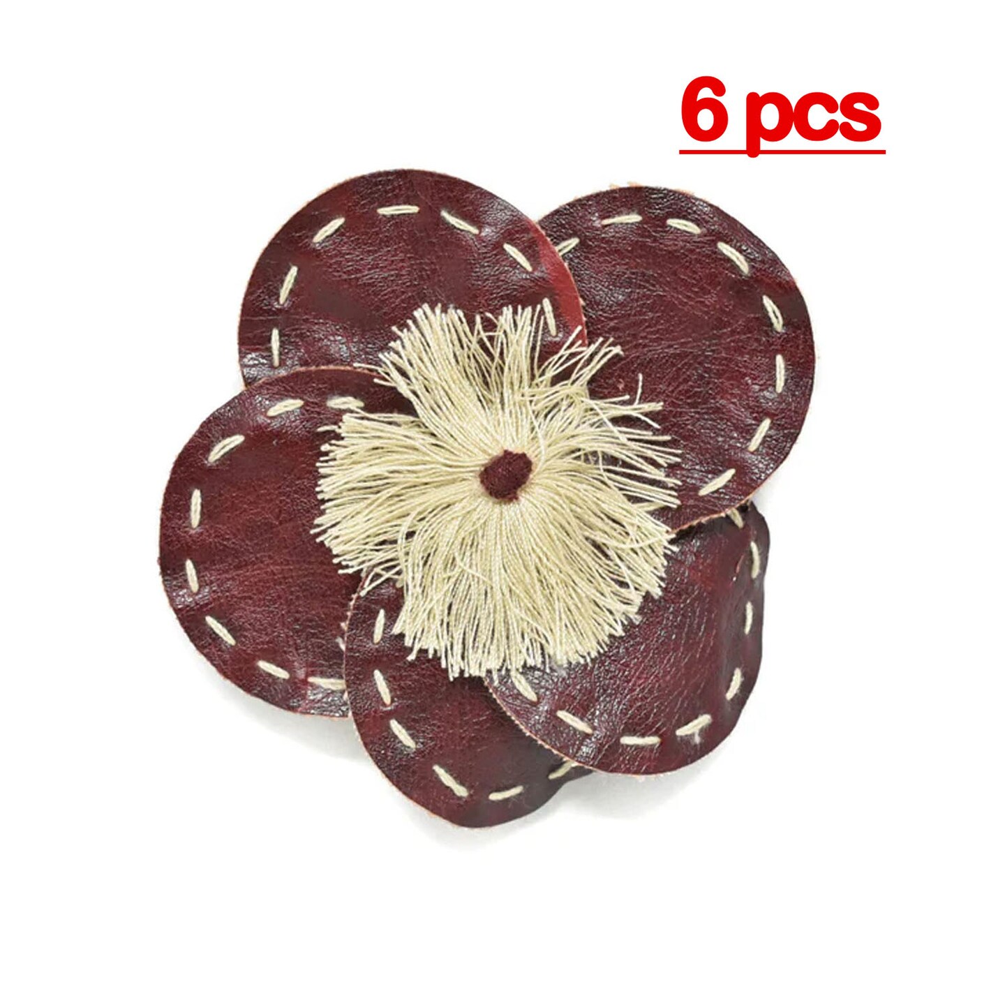 Vinyl Stitched Flower Piece Pin-On Applique for Jackets Bags Costumes