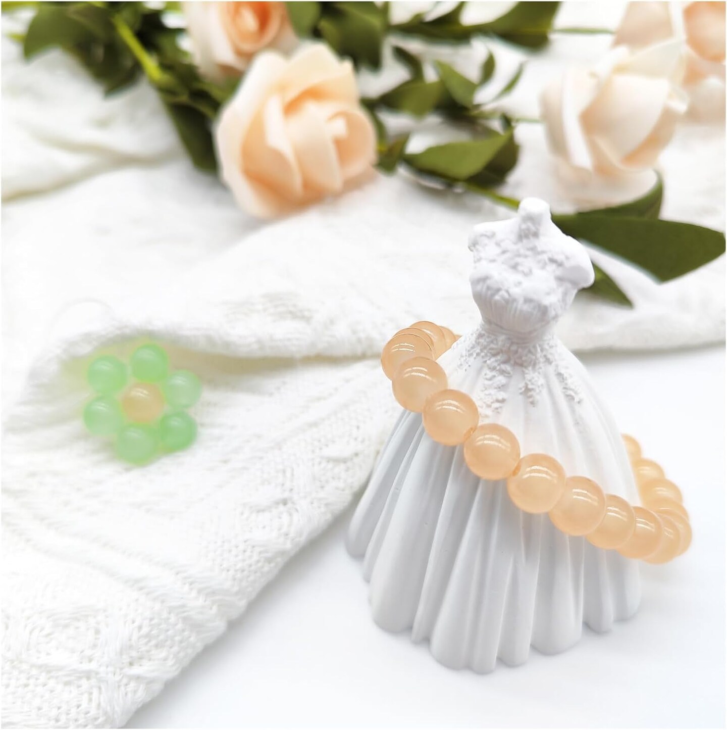 1500 Pcs 8mm Glass Beads Bracelet Making Kit (24 Solid Colors and 24 Mermaid Colors)