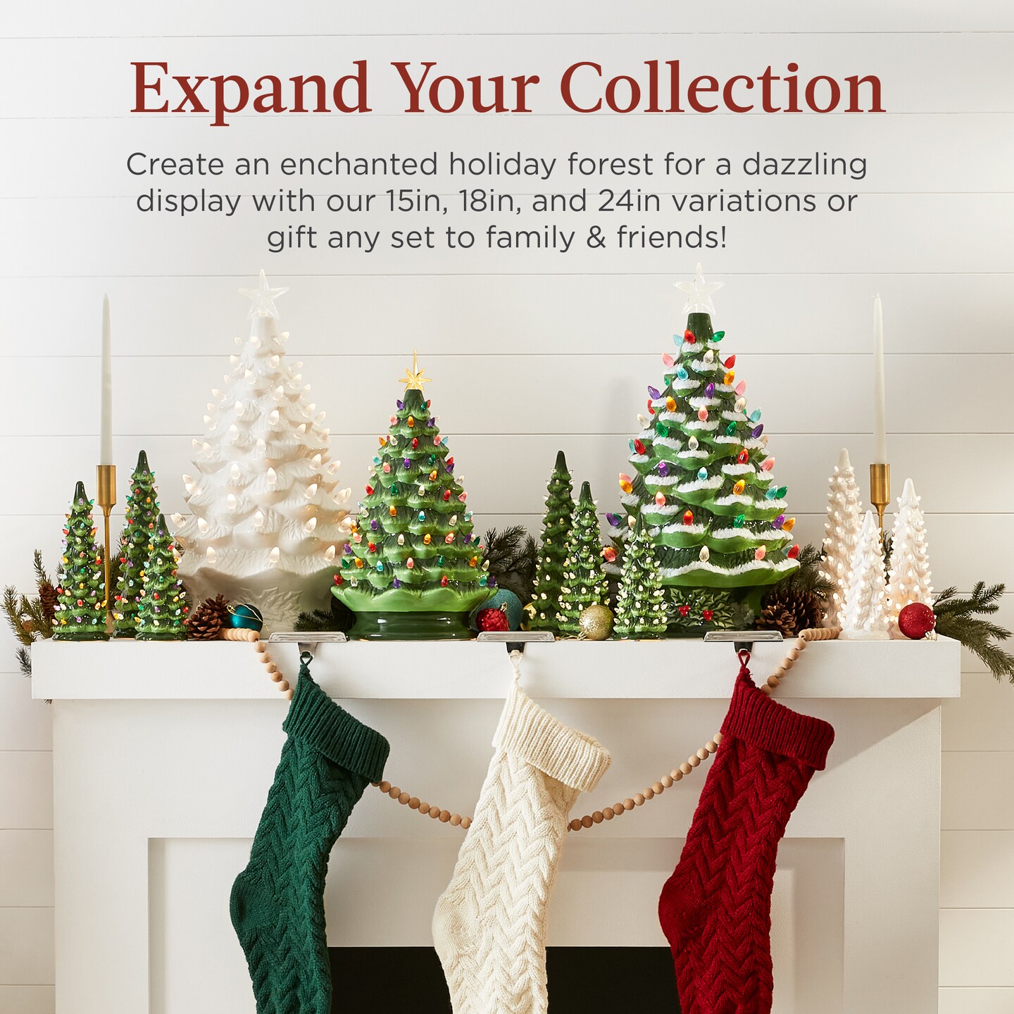 Best Choice Products Set of 3 Pre-Lit Hand-Painted Ceramic Tabletop Christmas Trees