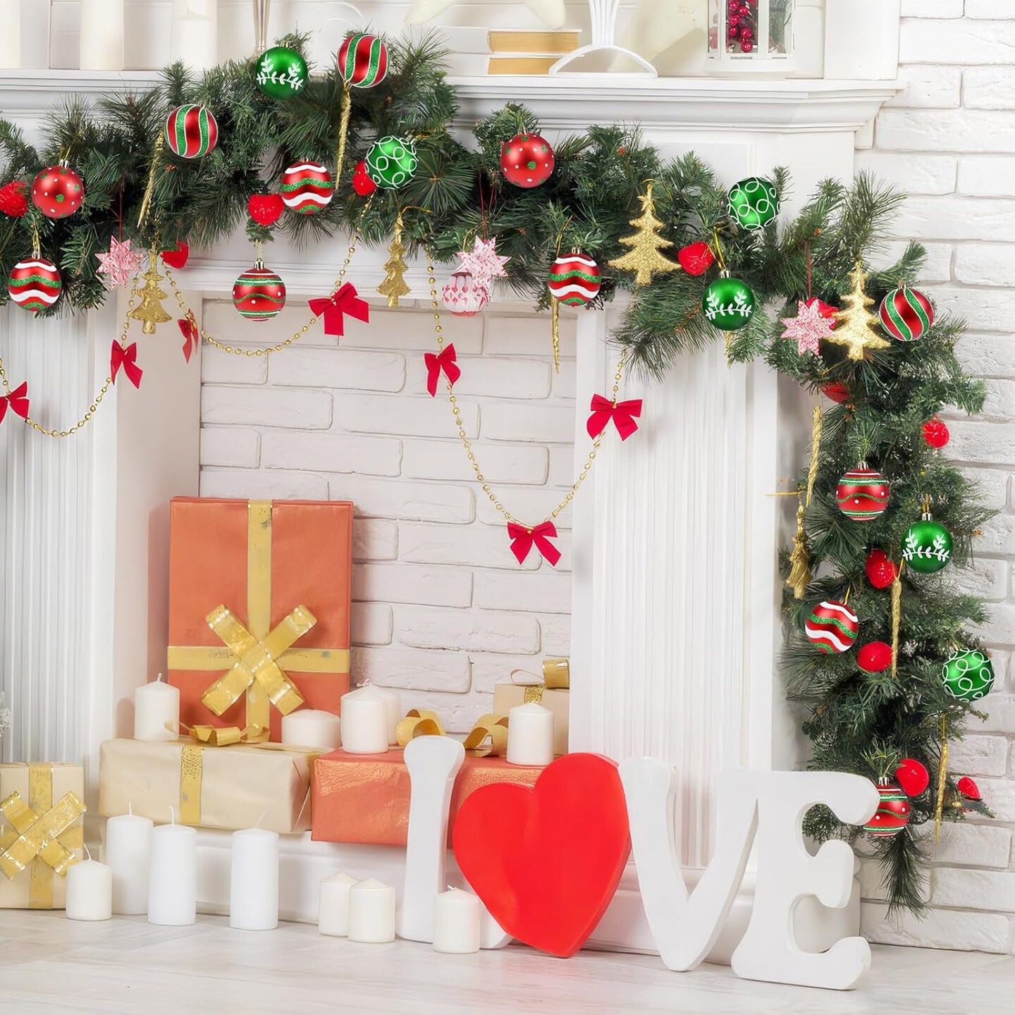 30 Pcs 2.4 Inch Shatterproof Plastic Christmas Balls Sets