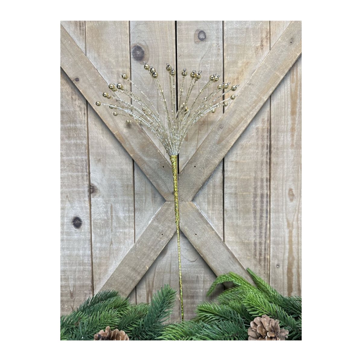 18&#x22; Heavy Beaded Starburst Spray: Gold