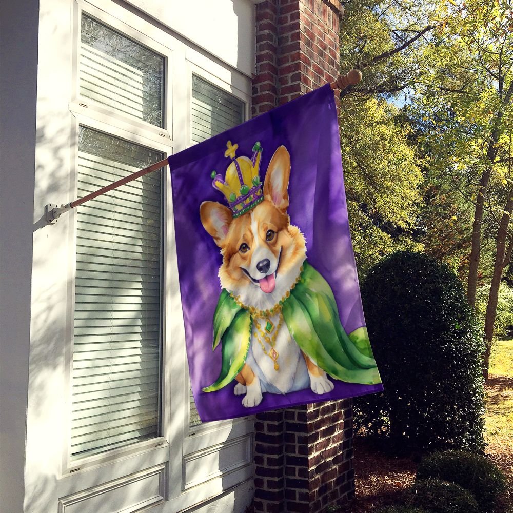 Edge Collections - 28" X 40" - Multicolor - Corgi King of Mardi Gras - 1 Piece