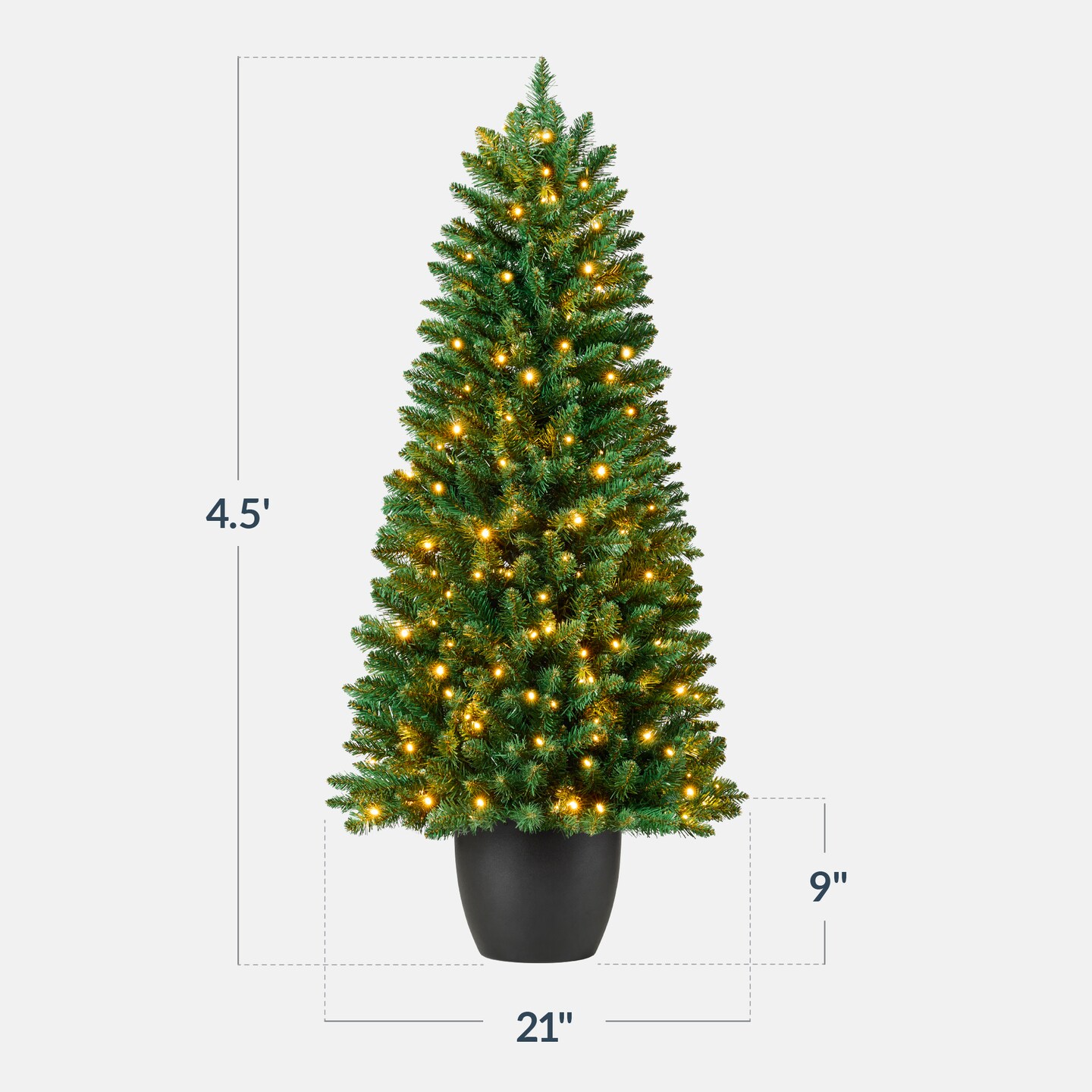 Best Choice Products Pre-Lit Potted Christmas Tree, Classic Artificial Holiday Décor, w/ Twinkling White LEDs