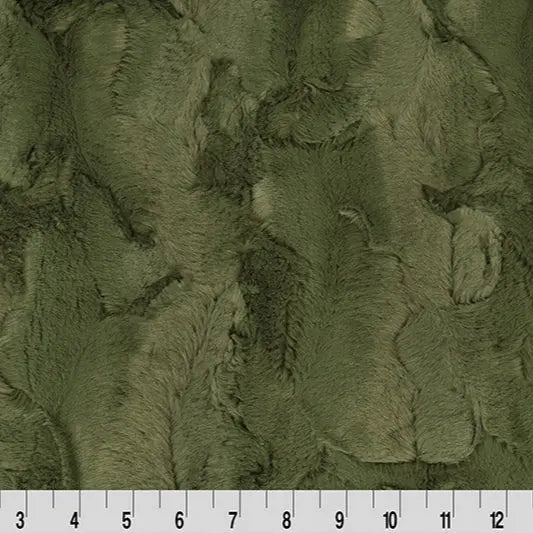 Luxe Cuddle Hide Chive Fabric per yard