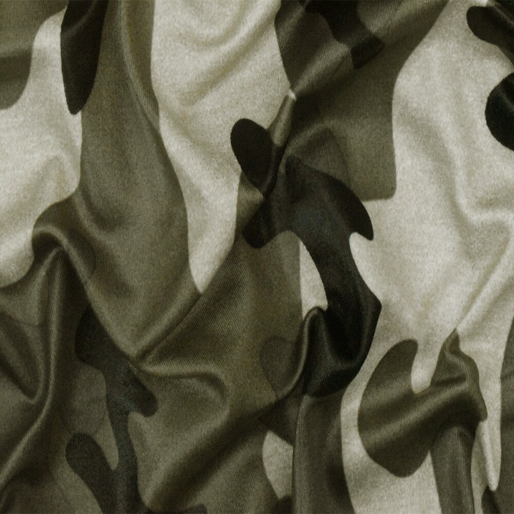 Khaki-Multi Famous Maker Camouflage Printed Stretch Tricot Swimwear Fabric By the Yard