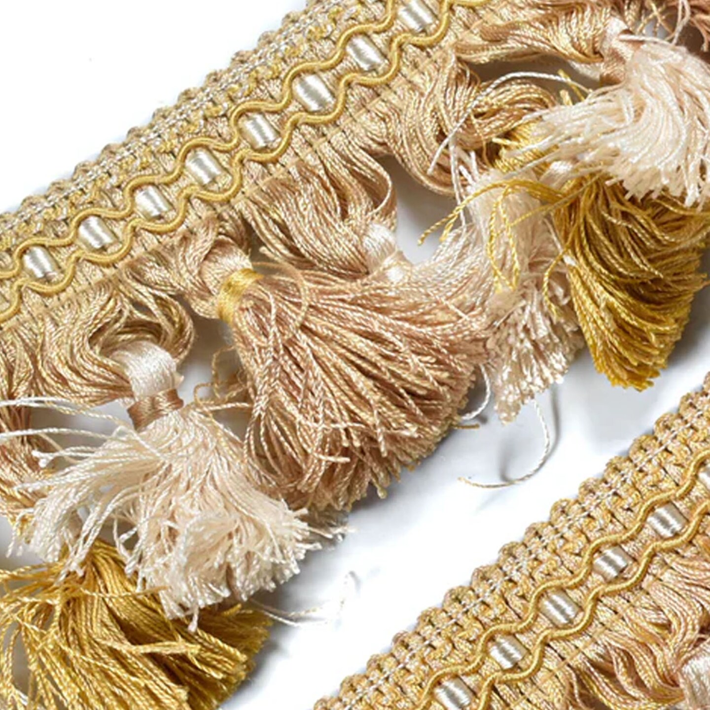 1 Yard Tri Color Tassel Trim Decorative Fringe for Curtains 36 Inch Width