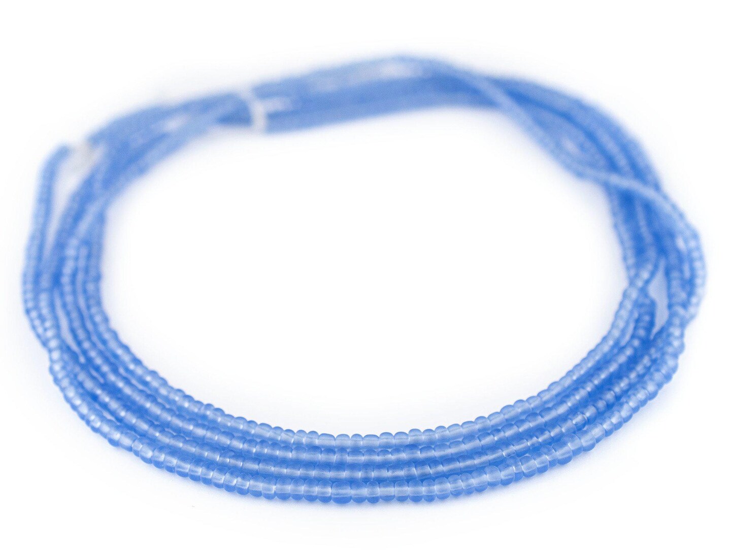 The Bead Chest Sky Blue Matte Glass Seed Beads (3mm) - 24 inch Strand of Quality Glass Beads