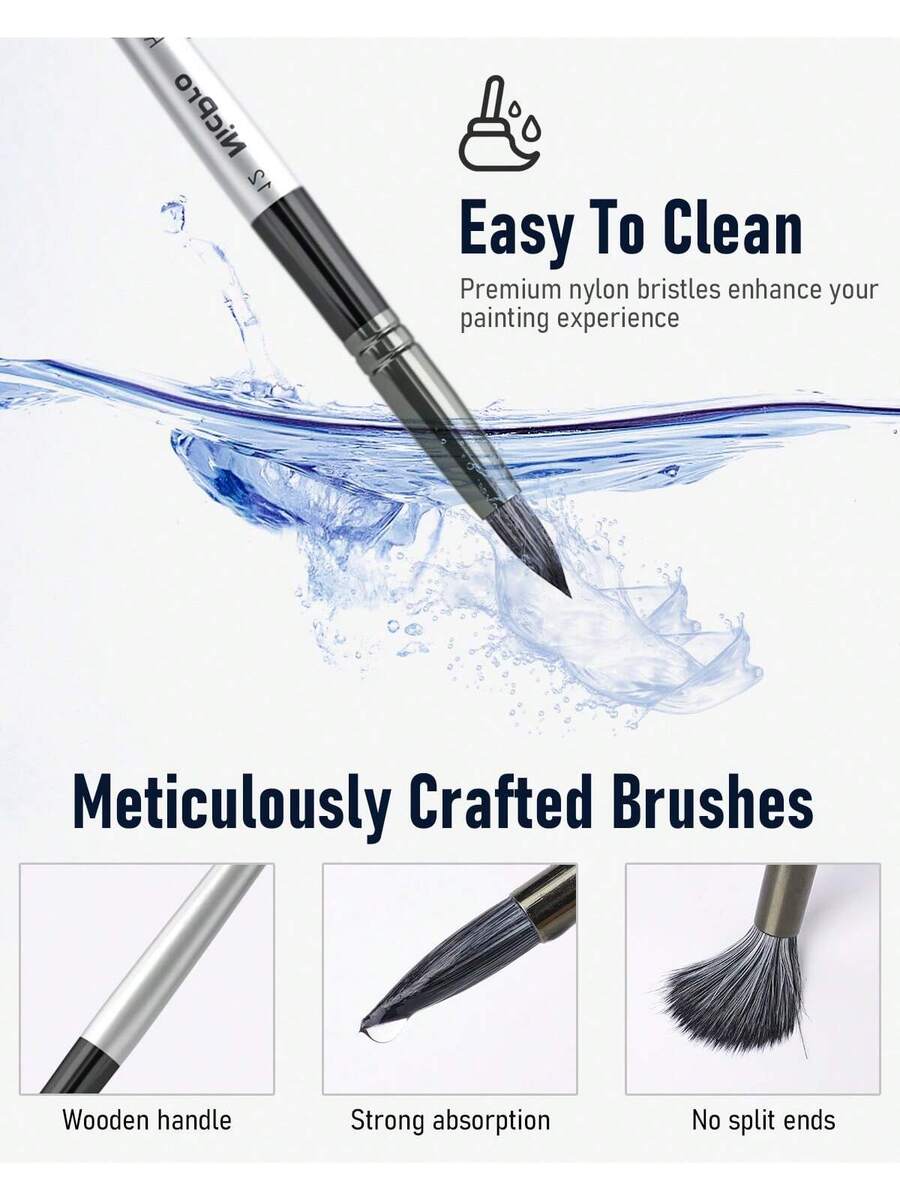 36pcs Paint Brush Set, Professional Paintbrushes with Paint Spatula