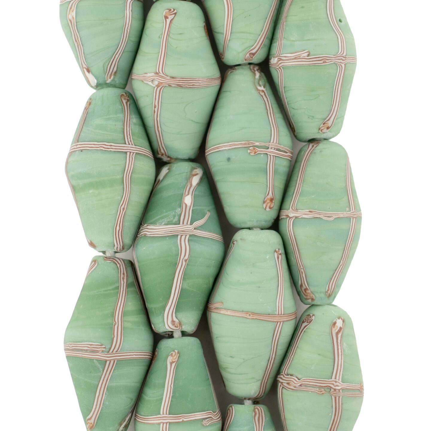 The Bead Chest Java French Cross Beads: Indonesian Glass Trade Beads for DIY Jewelry Making (Pistachio Green)