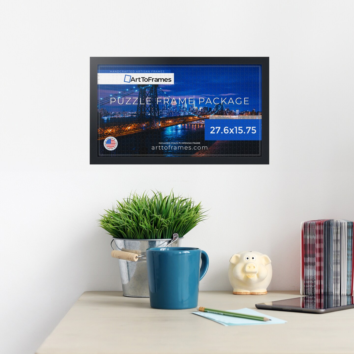 ArtToFrames 27.6x15.75 INCH / 70x40 CM Puzzle Frame for 100 piece Puzzles.This 1.25 Inch Custom MDF Frame for Puzzles Comes with Economy Acrylic, Available in Multiple Colors