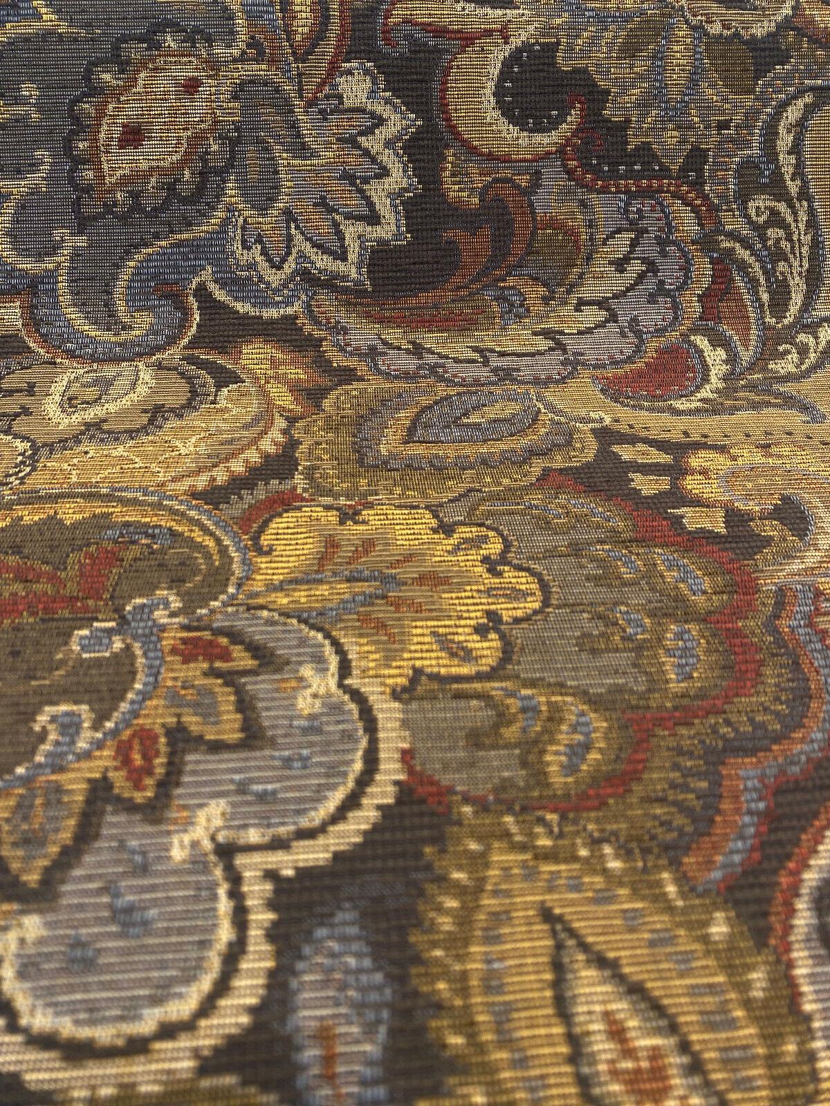 1 Yard Upholstery Chenille Fabric Miranda Coffee Paisley Soft Durable 50% Polyester 35% Acrylic 15% Cotton 56 Inch Width