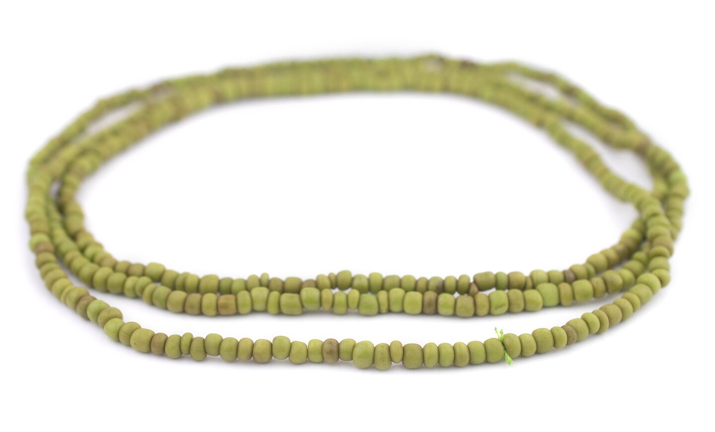 The Bead Chest Lime Green Java Glass Seed Beads (4mm, 48" Strand)