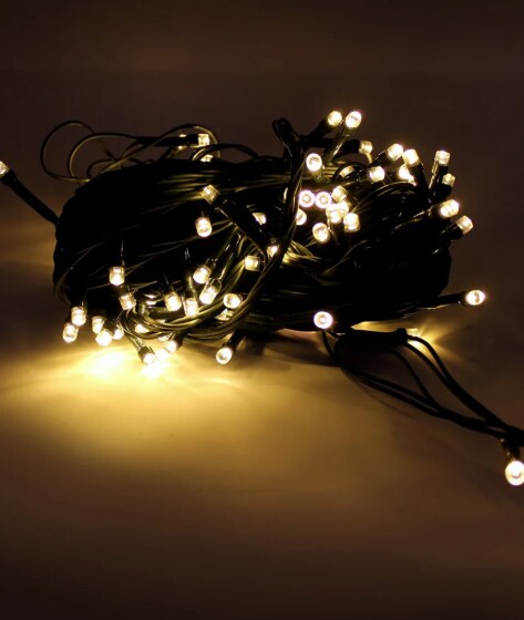Plug-In 100 LED Green Wire Fairy Lights — 32ft for Indoor & Covered Outdoor