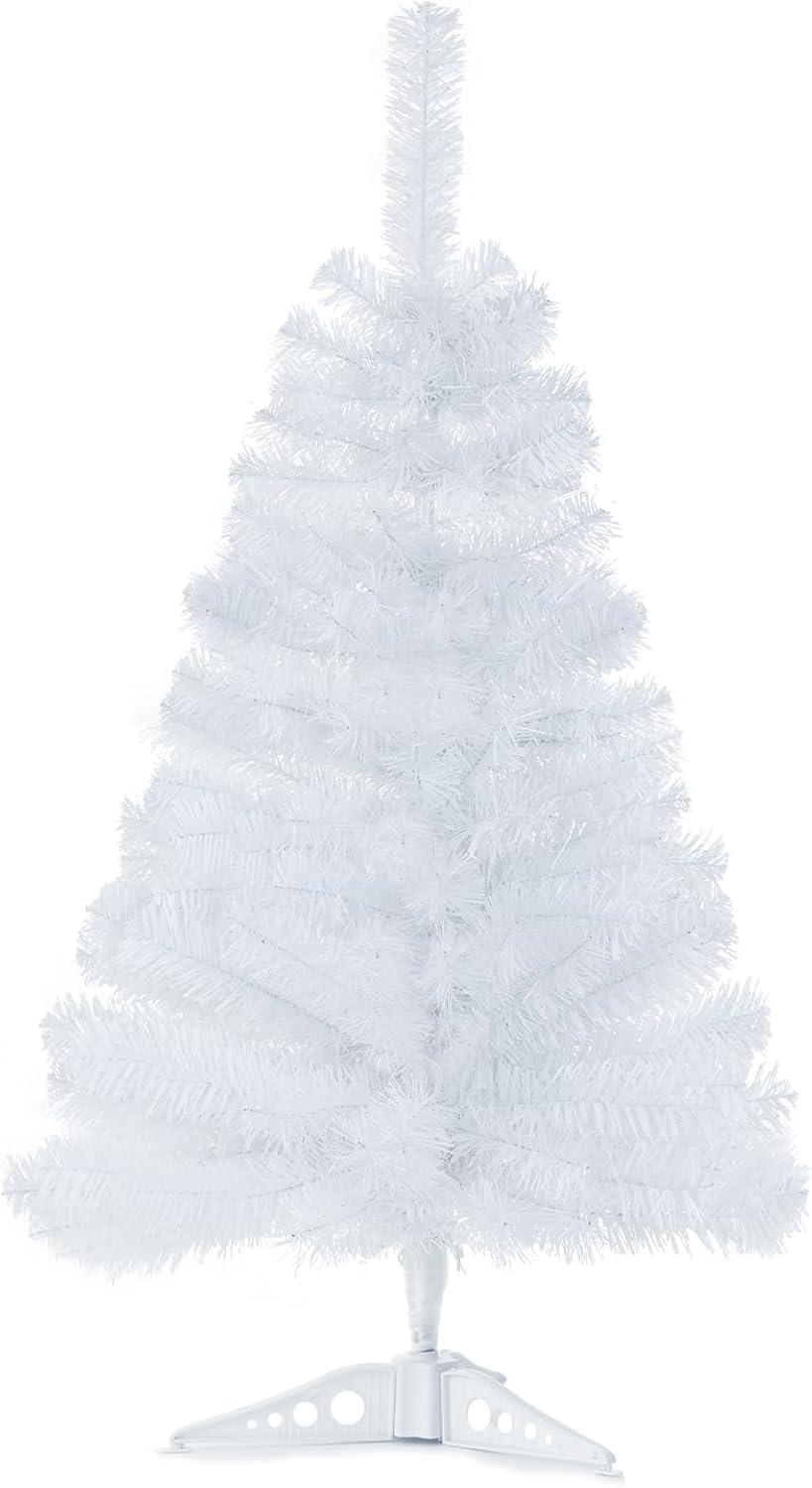 3FT Artificial Christmas Tree White Mini Tabletop (White) 18"D x 18"W x 36"H