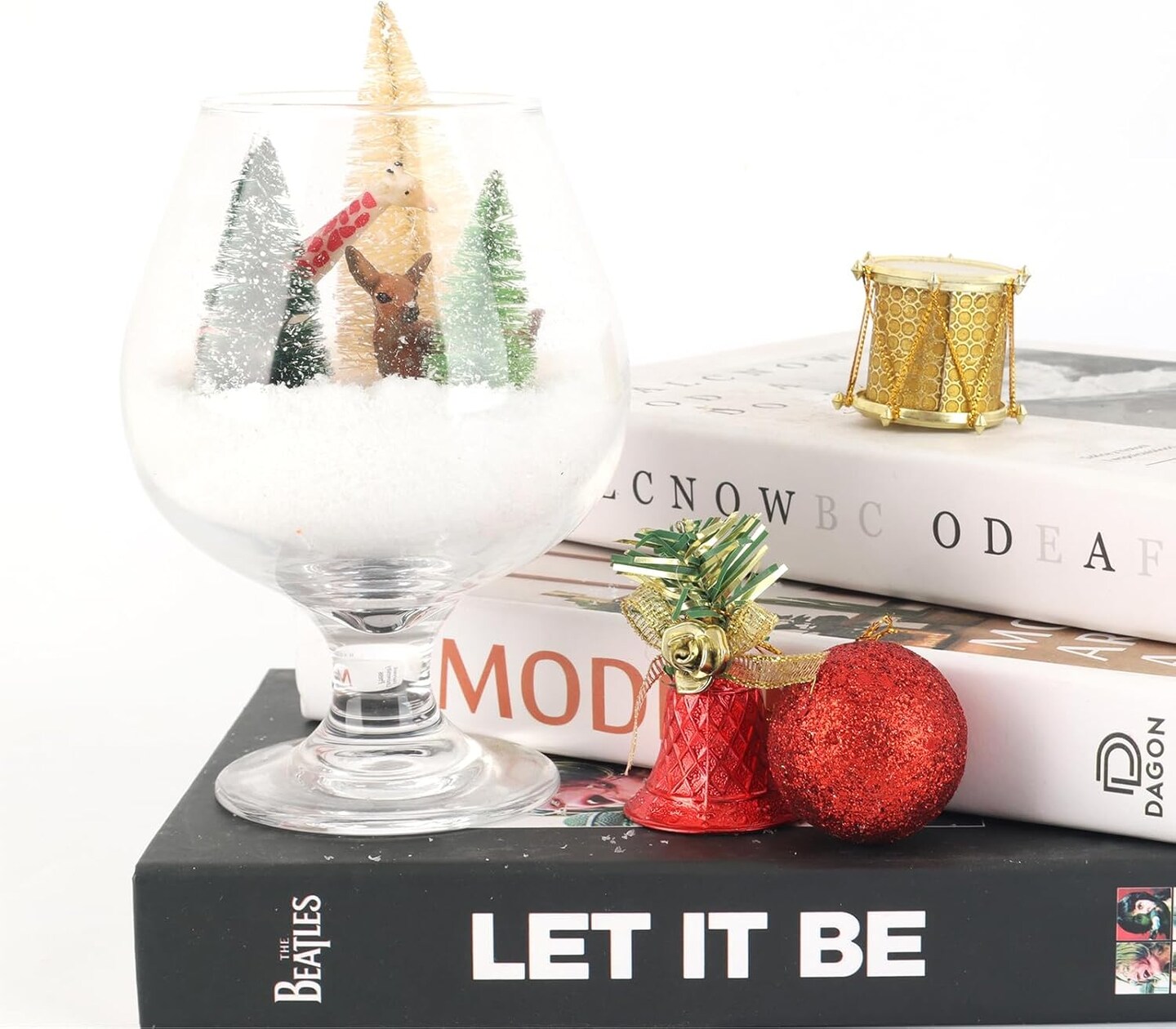 Artificial Christmas Tree Bottle Brush Trees with 5 Sizes (Grassgreen+green+white) 2.83"D x 3.99"W x 10.35"H