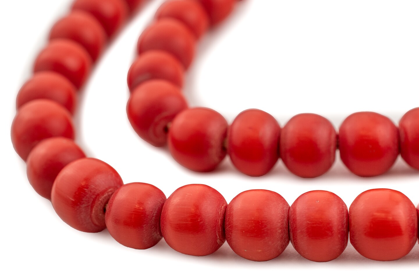 Persimmon Red Amber Resin Beads: 14mm Handcrafted Rounds from Kenya, Artisan Strand