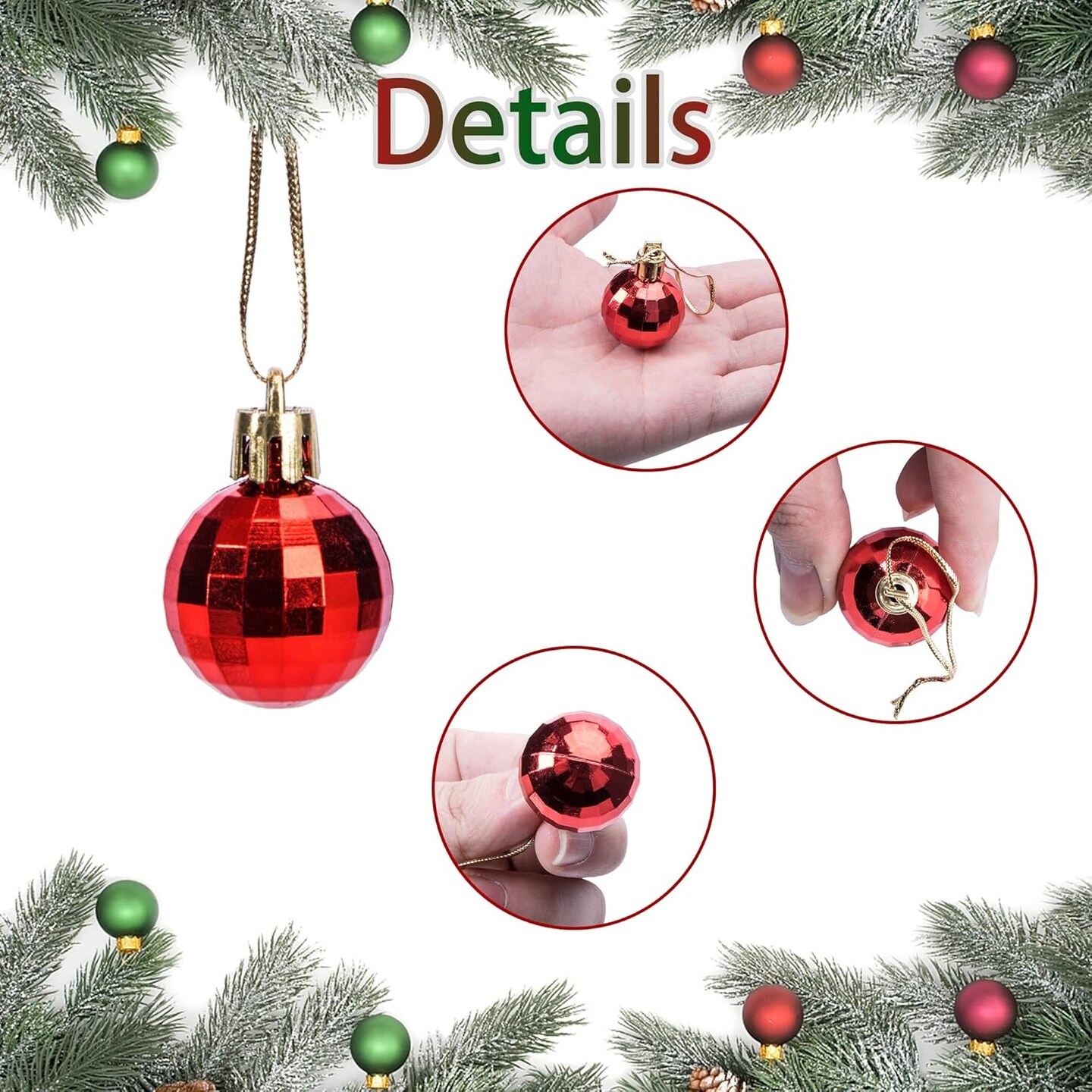36 PCS Mini Christmas Ball Ornaments (Multicolor)